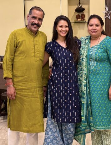 Namrata Malla with Father & Mother