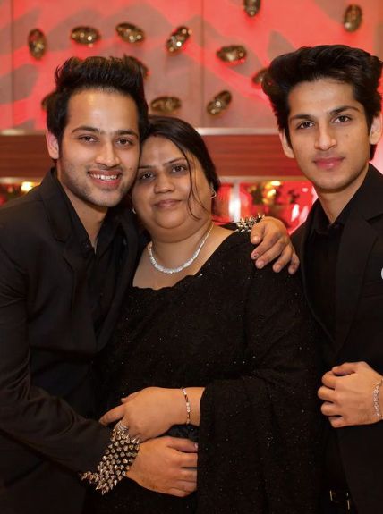 Raj with Brother Rahul and Mother