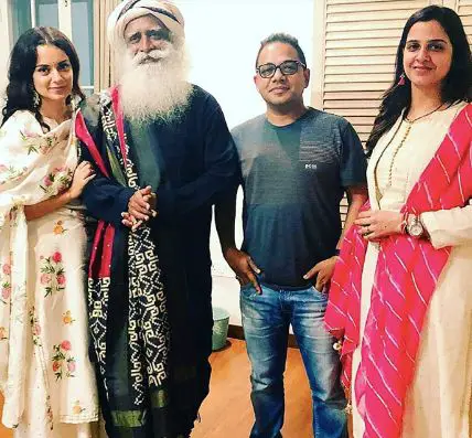 Prabhleen with Sadhguru and Kangana