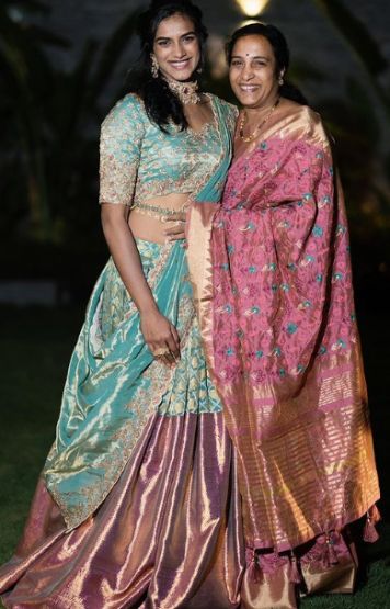 P V Sindhu with Mother P. Vijaya