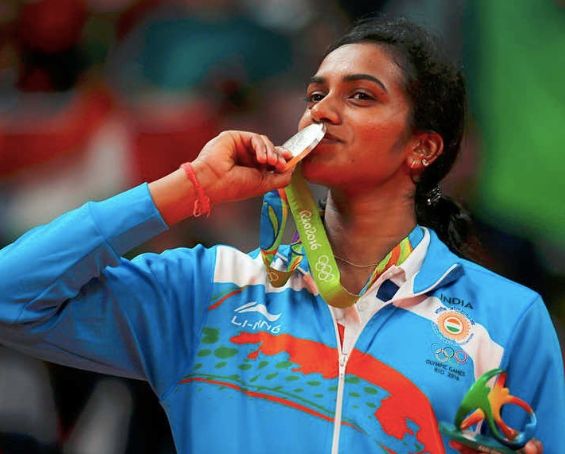 P. V. Sindhu with Medal