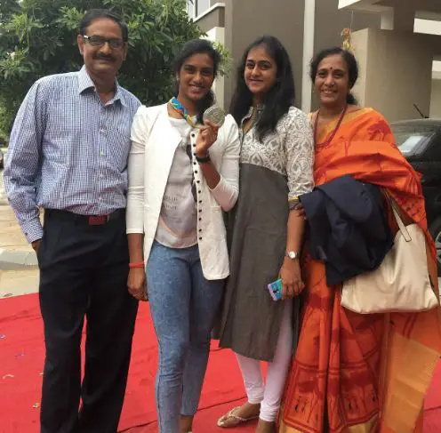 PV Sindhu with Family