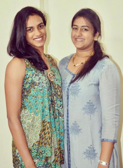 PV Sindhu with Sister Divyaram Pusarla