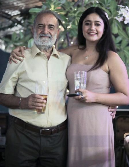 Poonam Bajwa with Father