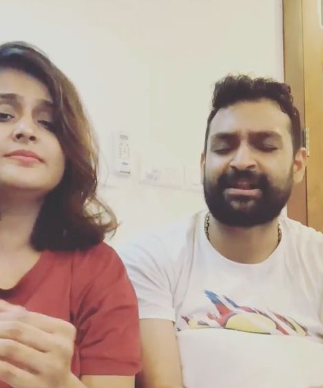 Ramya with brother Rahul Nambeesan