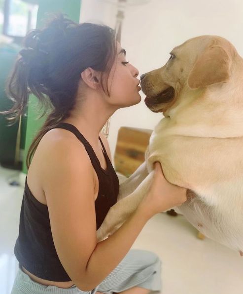 Shalini with her Dog
