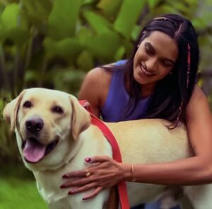 Sindhu with her Dog