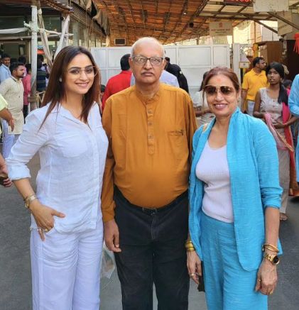 Madirakshi with Father and Mother