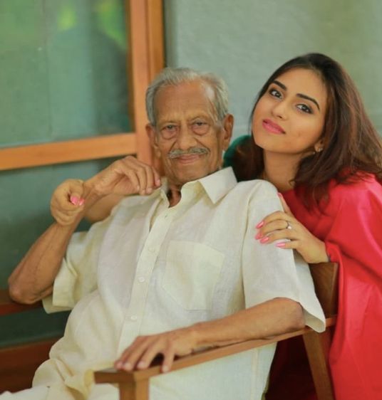 Malavika with Dadu