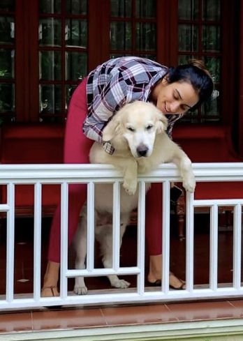 Malavika with Her Dog