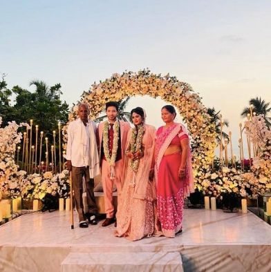 Soniya with Father and Mother at sister marriage